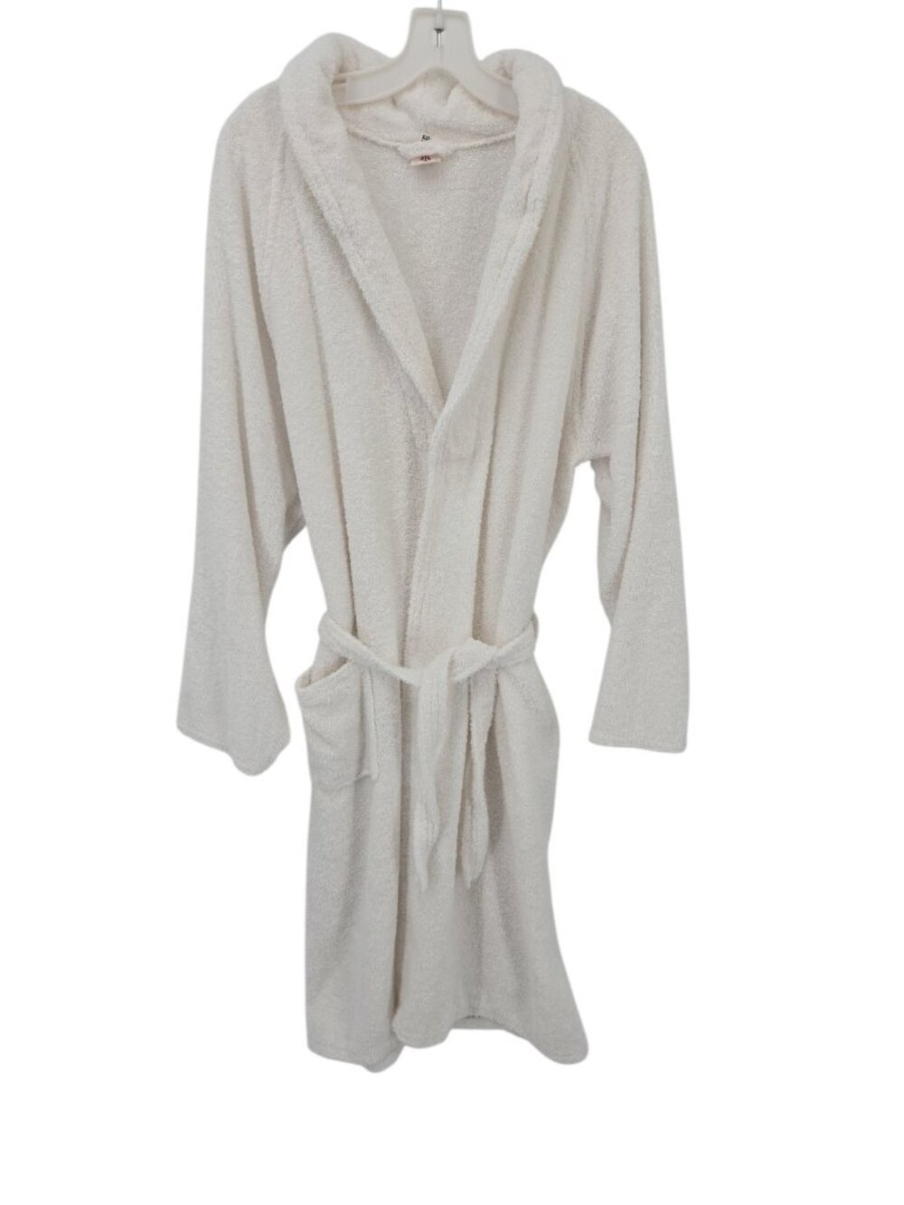 Maxim's de Paris Bathrobe White 100% Cotton Terry Cloth Robe Unisex M L 47"